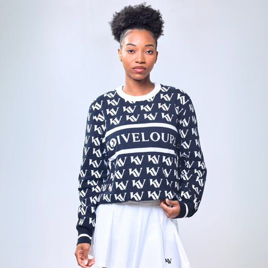 Koi Veloure Pattern Streetwear Sweater – Trendy Knit Pullover USA